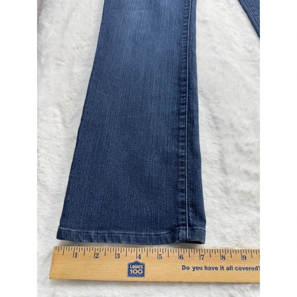 NYDJ Blue Straight Leg Jeans with Embroidered Pockets - Picture 12 of 16